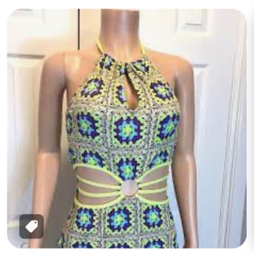 🐣  Sexy BODYCON Tied Backless Cut-Out Mid-Rift MIDI Dress ~ NWT